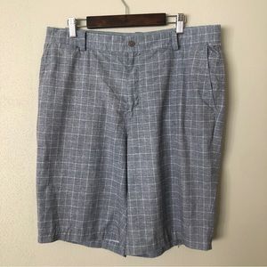 Nike Golf Grey and white windowpane plaid shorts